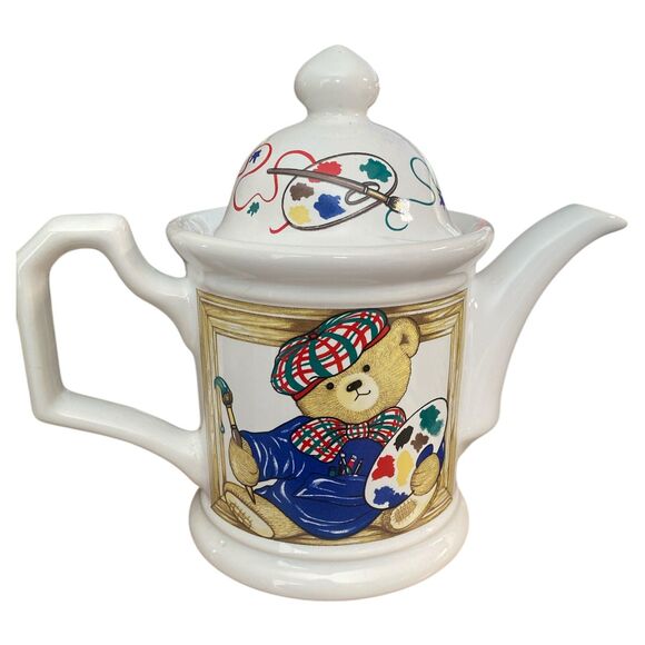 Vintage Wade “Edward the Artist” Teddy Bear Teapot – Judith Wooten Made in Eng - Picture 2 of 9